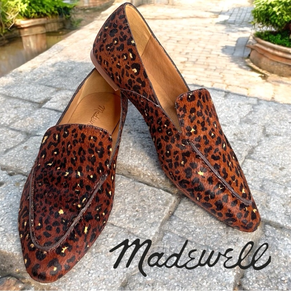 MADEWELL The Frances Skimmer in Painted Leopard Calf Hair Sz 6.5 - Picture 2 of 15